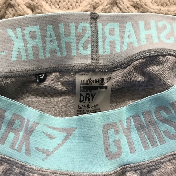 gymshark flex leggings light grey marl/turquoise - Picture 4 of 4